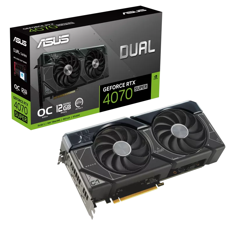 Asus GeForce Dual RTX 4070 Super OC 12GB GDDR6X - Graphics Card Asus GeForce Dual RTX 4070 Super OC 12GB GDDR6X - Graphics Card